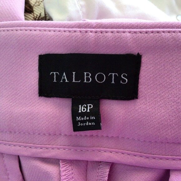 Talbots Cropped Pants Women’s Size 16P Trouser Slacks Career Lavender - Picture 5 of 8